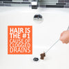 DrainShroom Tub and Sink Snake Auger Clog Remover for Drains, 36 Inch, Stainless