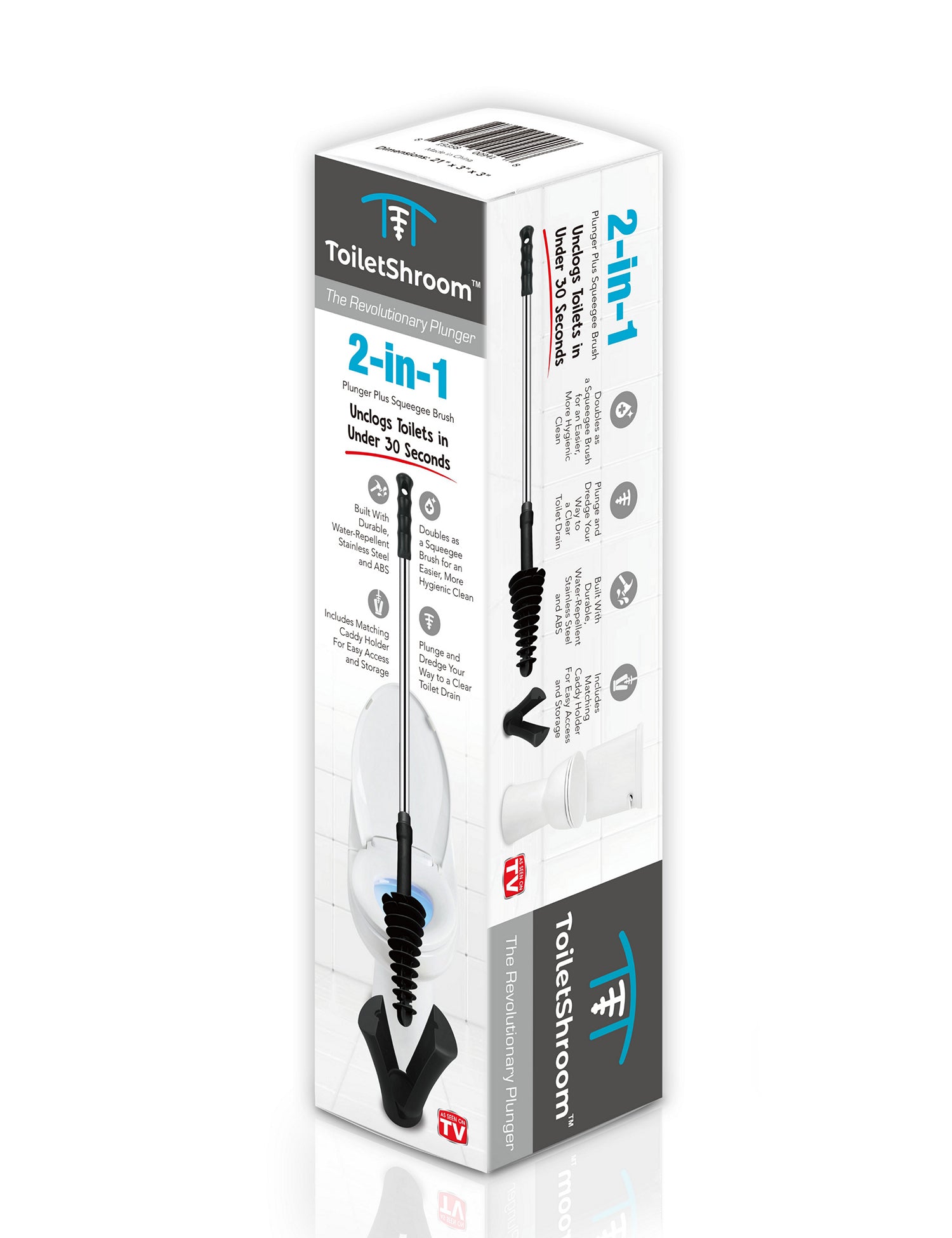 ToiletShroom (Black) Toilet Plunger that Unclogs Toilets in Seconds Plunger Juka Innovations Corporation