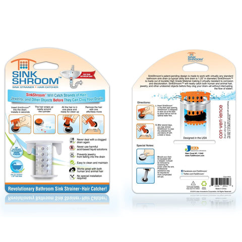 SinkShroom® (Clear) The Hair Catcher That Prevents Clogged Bathroom Sink Drains
