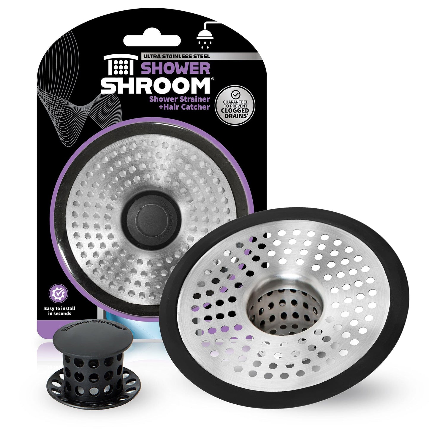 ShowerShroom (Ultra Edition) Strainer That Prevents Clogged Shower Stall Drains TubShroom.com 
