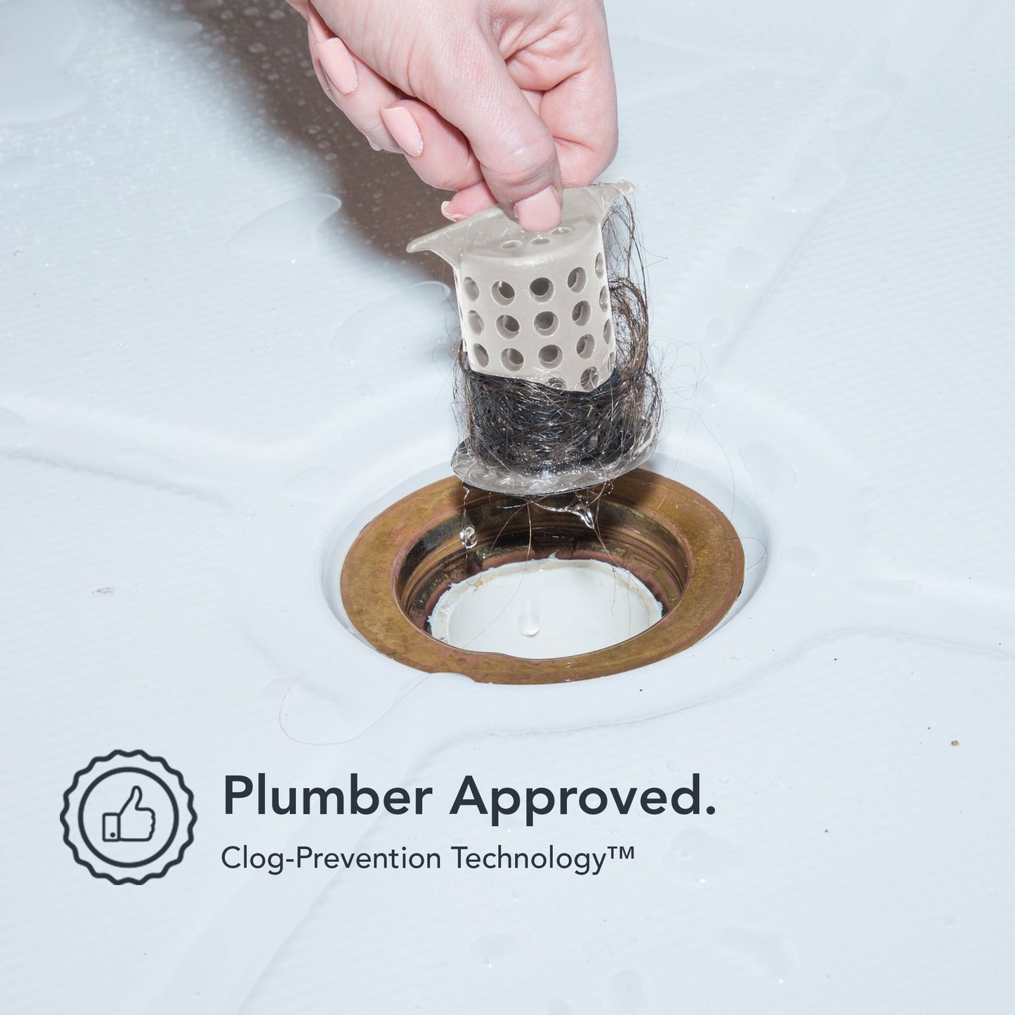 ShowerShroom (Gray) The 2" Hair Catcher That Prevents Clogged Shower Drains Drain Protector Juka Innovations Corporation 