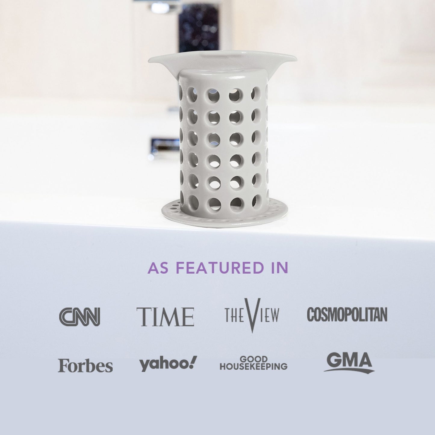 ShowerShroom (Gray) The 2" Hair Catcher That Prevents Clogged Shower Drains Drain Protector Juka Innovations Corporation 