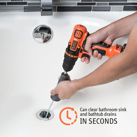 DrainShroom Tub and Sink Snake Auger Clog Remover for Drains, 36 Inch, Stainless