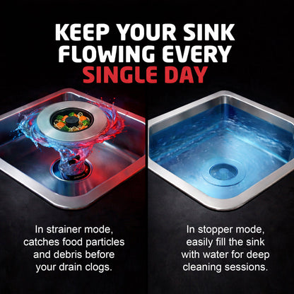 SinkShroom Kitchen Sink Drain Strainer, 2-in-1 Pop-Up Sink Stopper & Strainer with Removable Anti-Clog Basket, 304 Stainless Steel, Fits 3"-3.4" US Standard Drains Drain Protector Juka Innovations Corporation 