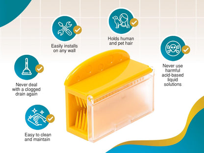 HairShroom Reusable Shower & Bathtub Wall Hair Catcher Hair Grabber Snare TubShroom.com 