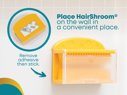 HairShroom Reusable Shower & Bathtub Wall Hair Catcher Hair Grabber Snare TubShroom.com 