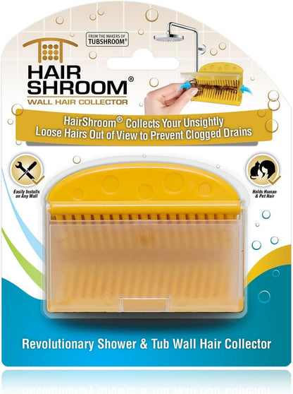 HairShroom Reusable Shower & Bathtub Wall Hair Catcher Hair Grabber Snare TubShroom.com Gold 