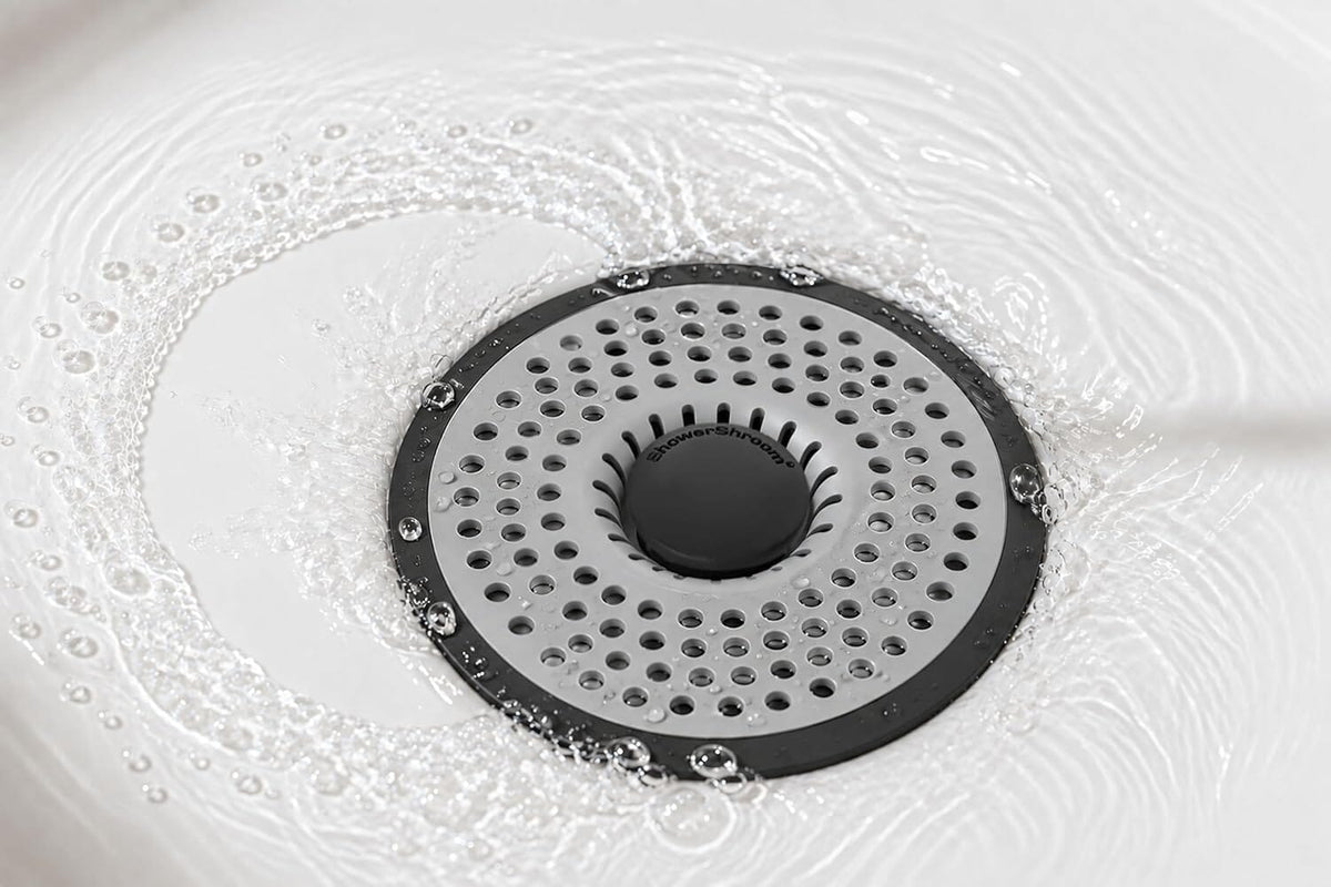 ShowerShroom Defender Light Gray Hair Catcher, Drain Protector, Fits All Shower Drains Drain Protector Juka Innovations Corporation 