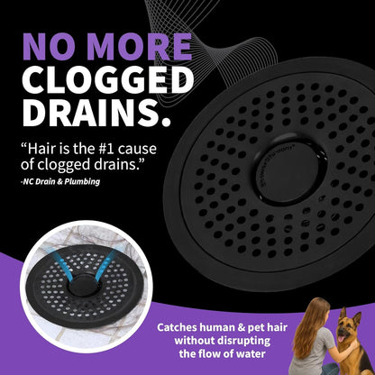 ShowerShroom Ultra Matte Black Hair Catcher, Stainless Steel Drain Protector, Fits All Shower Drains Drain Protector Juka Innovations Corporation 