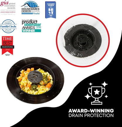 Kitchen SinkShroom Clog-Free Kitchen Sink Drain Strainer with Stopper - Sink Protector for Kitchen Sink, Stainless Steel, Matte Black Drain Protector Juka Innovations Corporation 