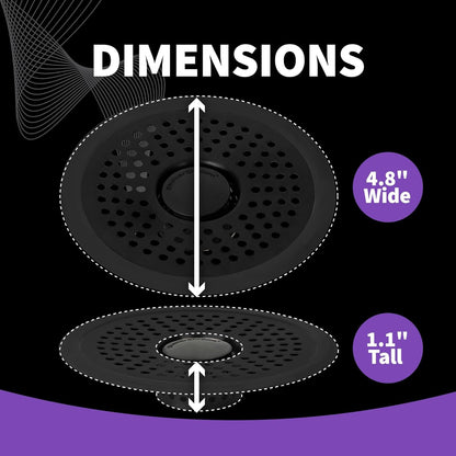 ShowerShroom Ultra Matte Black Hair Catcher, Stainless Steel Drain Protector, Fits All Shower Drains Drain Protector Juka Innovations Corporation 