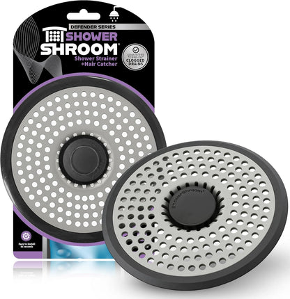 ShowerShroom Defender Light Gray Hair Catcher, Drain Protector, Fits All Shower Drains Drain Protector Juka Innovations Corporation 