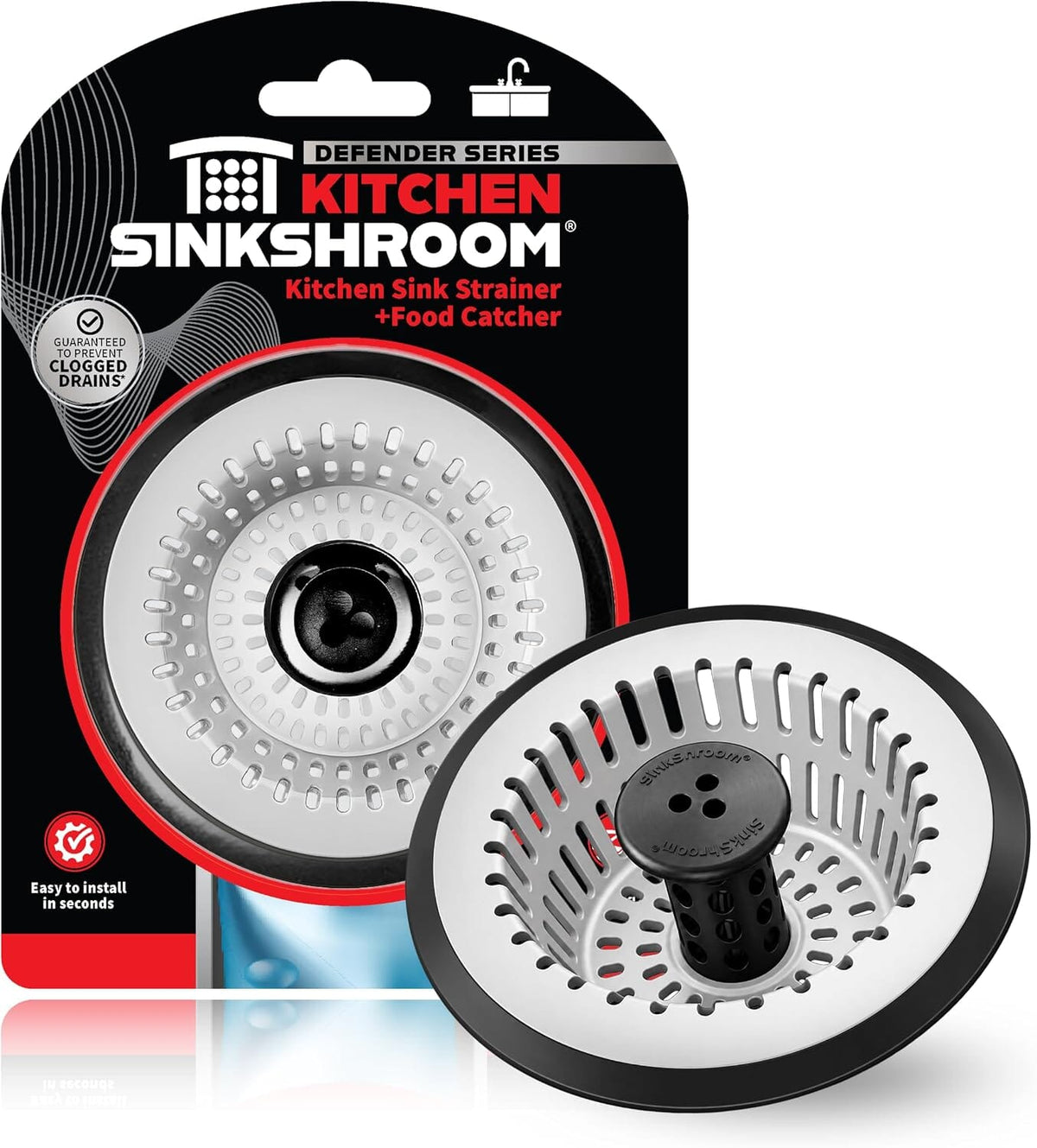 Kitchen SinkShroom Revolutionary Clog-Free Strainer, Light Gray Drain Strainer Juka Innovations Corporation 