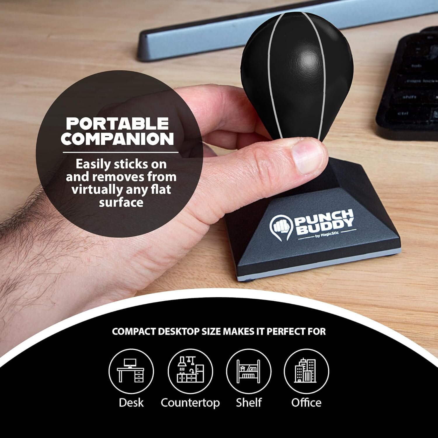 Punch Buddy Mini Desktop Punching Bag - Desk Fidget Toy for Stress Relief, Focus & Fun - Patented Suction Cup Base Desk Toy Juka Innovations Corporation 