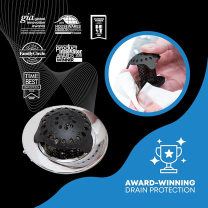 TubShroom Ultra Stainless Steel Drain Protector, Hair Catcher Strainer for Bathroom Tub and Shower, Matte Black, 1-Pack Drain Protector TubShroom.com 