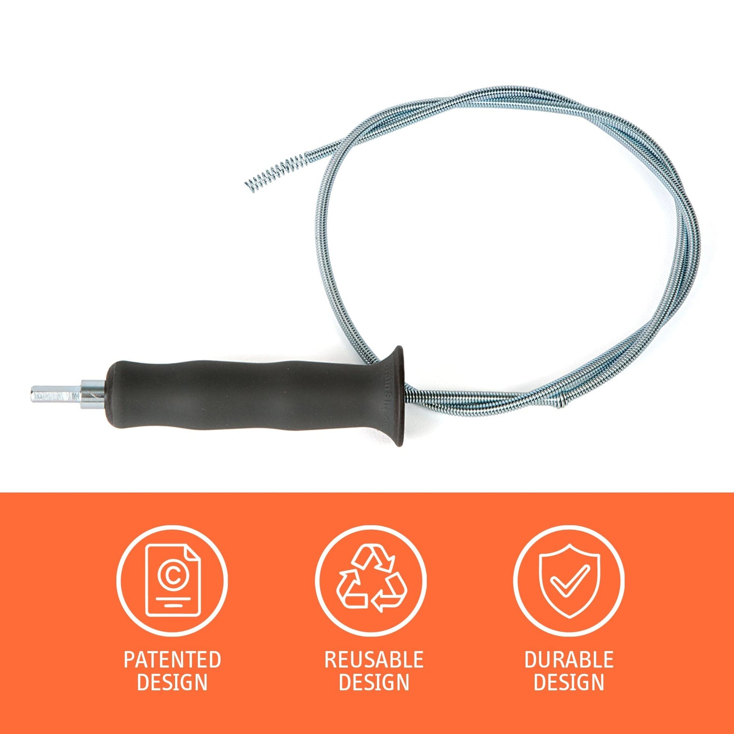 DrainShroom Tub and Sink Snake Auger Clog Remover for Drains, 36 Inch, Stainless Plunger Juka Innovations Corporation 