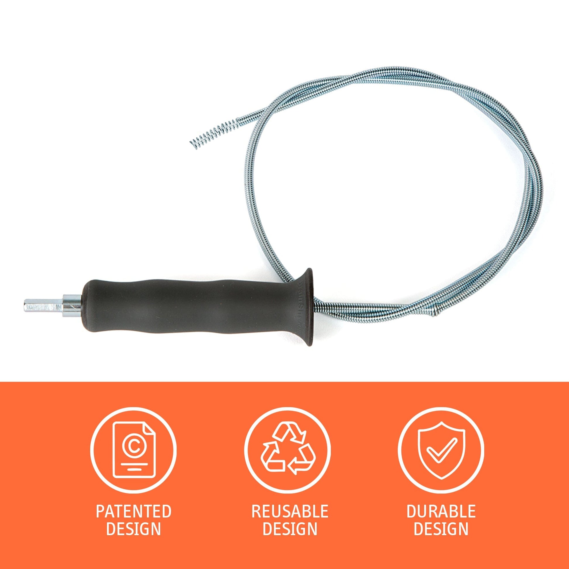 DrainShroom Tub and Sink Snake Auger Clog Remover for Drains, 36 Inch, Stainless Plunger Juka Innovations Corporation 