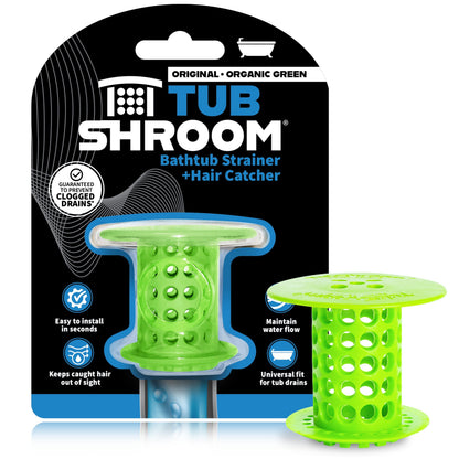 TubShroom (Green) The Hair Catcher That Prevents Clogged Tub Drains Drain Protector Juka Innovations Corporation 
