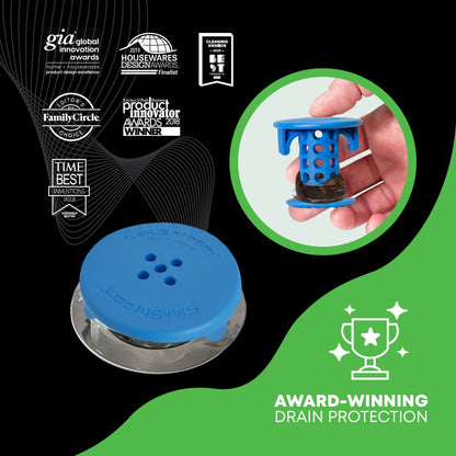 SinkShroom® (Blue) The Hair Catcher That Prevents Clogged Bathroom Sink Drains Drain Protector Juka Innovations Corporation 