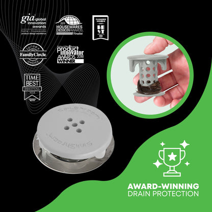 SinkShroom® (Gray) The Hair Catcher That Prevents Clogged Bathroom Sink Drains Drain Protector Juka Innovations Corporation 