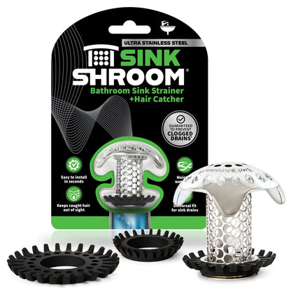 SinkShroom (Ultra Edition) The Hair Catcher That Prevents Clogged Bathroom Sink Drains Drain Protector Juka Innovations Corporation 