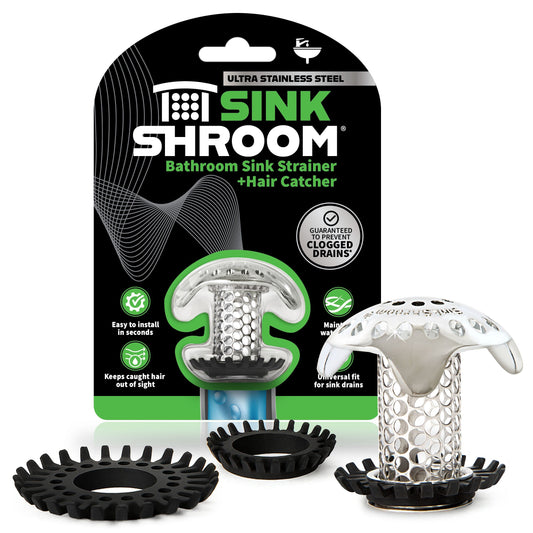 SinkShroom (Ultra Edition) The Hair Catcher That Prevents Clogged Bathroom Sink Drains Drain Protector Juka Innovations Corporation 