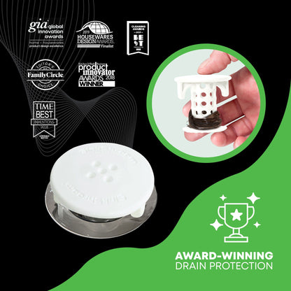SinkShroom® (White) The Hair Catcher That Prevents Clogged Bathroom Sink Drains Drain Protector Juka Innovations Corporation 