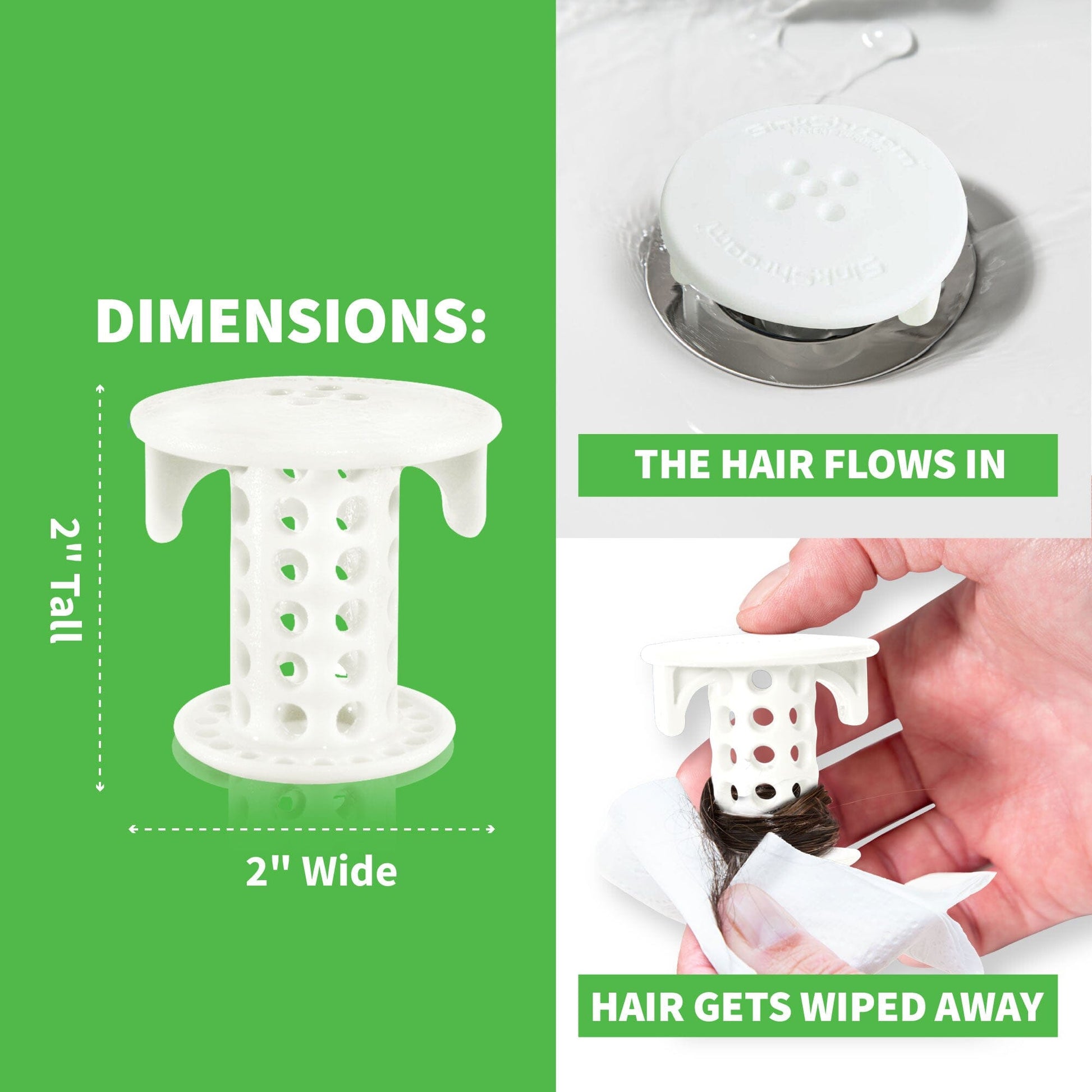 SinkShroom® (White) The Hair Catcher That Prevents Clogged Bathroom Sink Drains Drain Protector Juka Innovations Corporation 