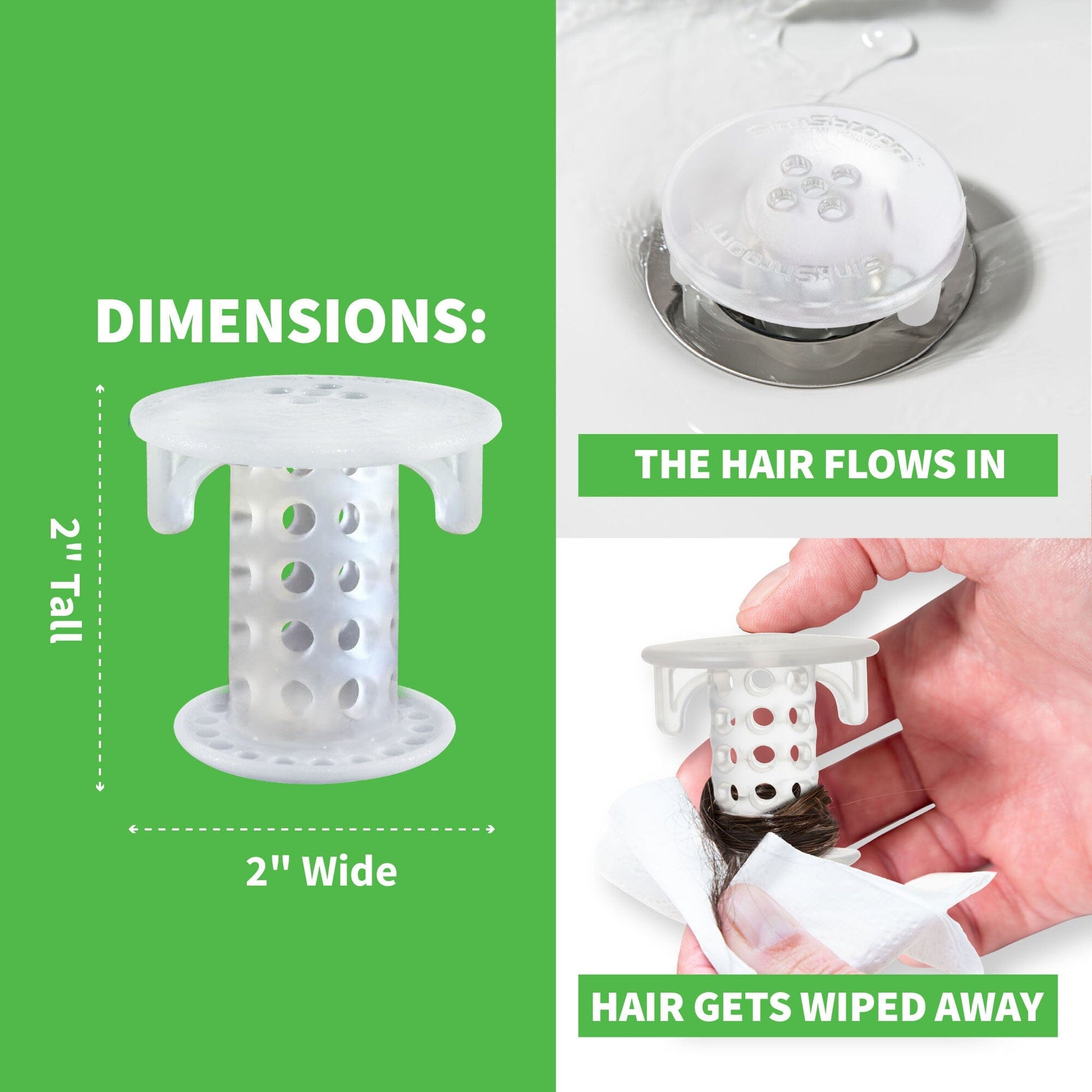 SinkShroom® (Clear) The Hair Catcher That Prevents Clogged Bathroom Sink Drains Drain Protector Juka Innovations Corporation 