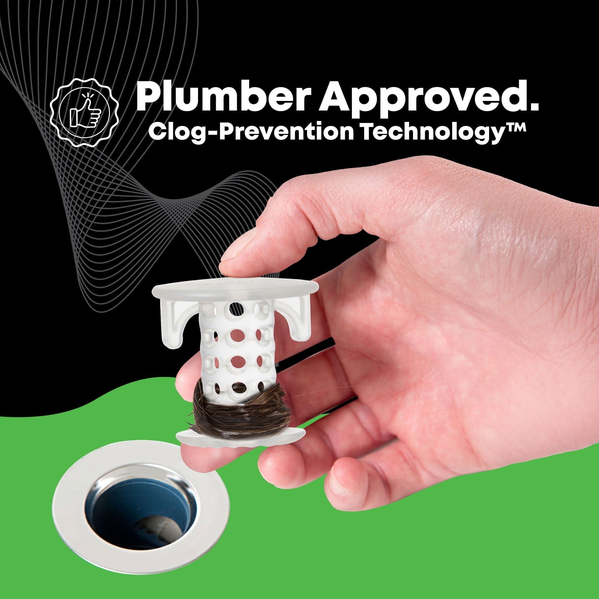 SinkShroom® (Clear) The Hair Catcher That Prevents Clogged Bathroom Sink Drains Drain Protector Juka Innovations Corporation 