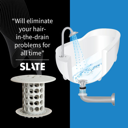 TubShroom (Gray) The Hair Catcher That Prevents Clogged Tub Drains Drain Protector Juka Innovations Corporation 