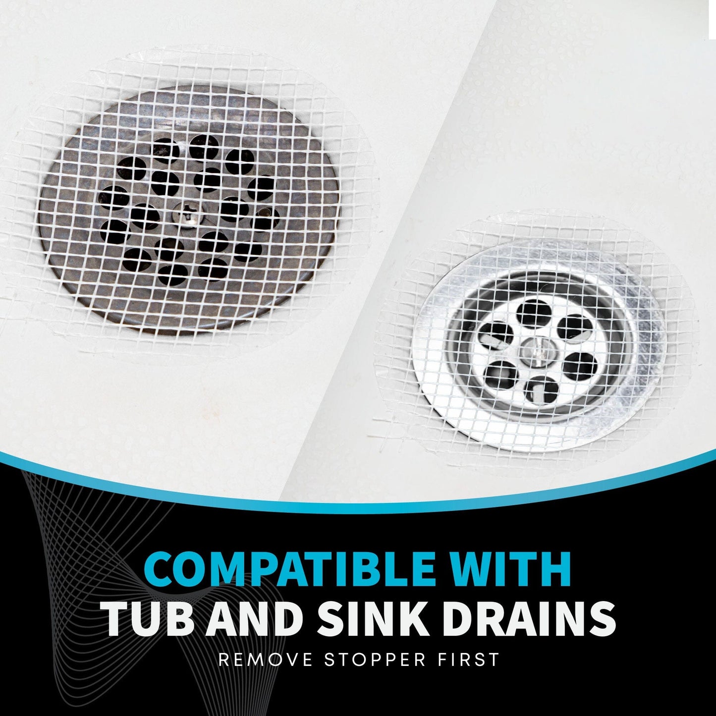 TubShroom Toss 26pk Disposable Drain Covers - Hair Catcher Mesh Sticker Strainers for Shower Bathtub and Bathroom Sink Drains Drain Protector TubShroom.com 