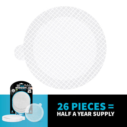 TubShroom Toss 26pk Disposable Drain Covers - Hair Catcher Mesh Sticker Strainers for Shower Bathtub and Bathroom Sink Drains Drain Protector TubShroom.com 