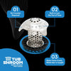 TubShroom Ultra (Stainless) Hair Catcher to Prevent Clogged Tub Drains