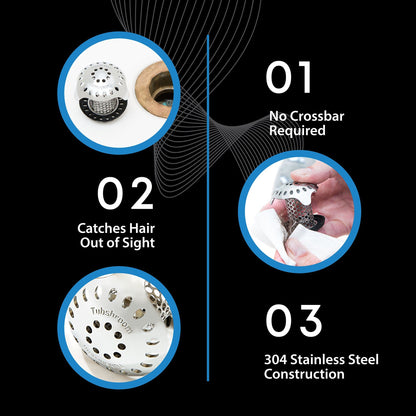 TubShroom Ultra (Stainless) Hair Catcher to Prevent Clogged Tub Drains Drain Protector Juka Innovations Corporation 