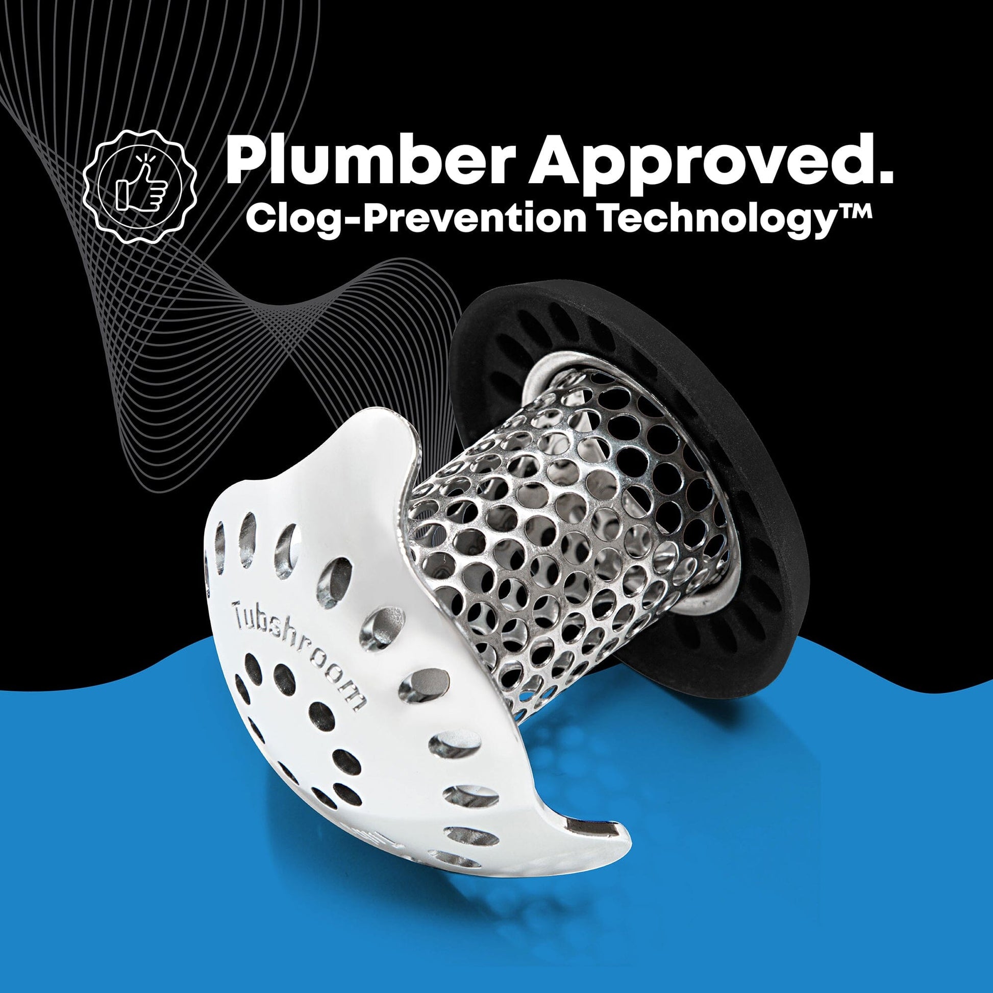 TubShroom Ultra (Stainless) Hair Catcher to Prevent Clogged Tub Drains Drain Protector Juka Innovations Corporation 