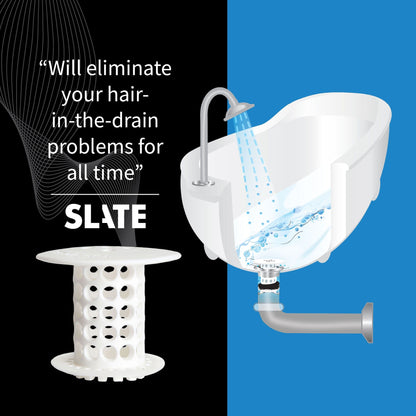 TubShroom (White) The Hair Catcher That Prevents Clogged Tub Drains Drain Protector Juka Innovations Corporation 