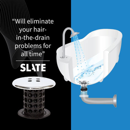 TubShroom® (Black Chrome) The Hair Catcher That Prevents Clogged Tub Drains Drain Protector Juka Innovations Corporation 