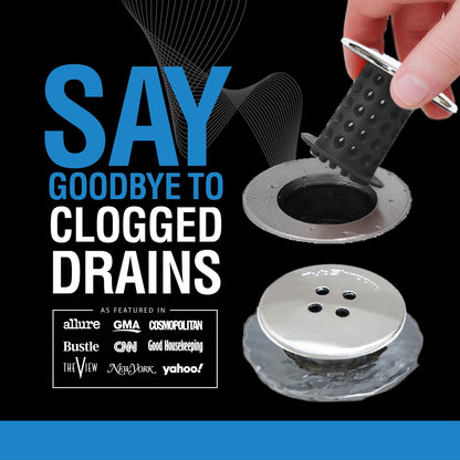 TubShroom® (Black Chrome) The Hair Catcher That Prevents Clogged Tub Drains Drain Protector Juka Innovations Corporation 