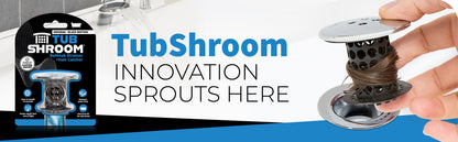 TubShroom® (Black Chrome) The Hair Catcher That Prevents Clogged Tub Drains Drain Protector Juka Innovations Corporation 