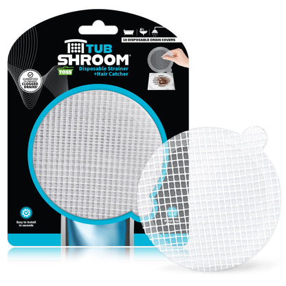 TubShroom 10 Pack Disposable Drain Cover - Hair Catcher Mesh Sticker Strainers for Shower Bathtub and Bathroom - Hair Catcher Sticker Drain Protector - 3 Month Supply Hair Catcher TubShroom.com 