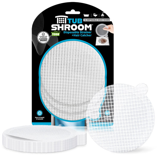 TubShroom Toss 26pk Disposable Drain Covers - Hair Catcher Mesh Sticker Strainers for Shower Bathtub and Bathroom Sink Drains Drain Protector TubShroom.com 