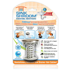 SinkShroom (Nickel Edition) The Hair Catcher That Prevents Clogged Bathroom Sink Drains Drain Protector Juka Innovations Corporation 
