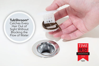TubShroom® (Clear) The Hair Catcher That Prevents Clogged Tub Drains Drain Protector Juka Innovations Corporation 