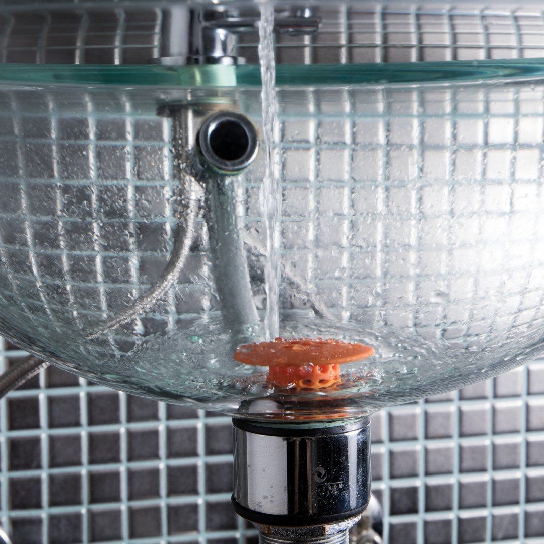 SinkShroom® (Orange) The Hair Catcher That Prevents Clogged Bathroom Sink Drains Drain Protector Juka Innovations Corporation 