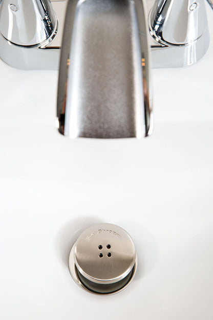 SinkShroom (Nickel Edition) The Hair Catcher That Prevents Clogged Bathroom Sink Drains Drain Protector Juka Innovations Corporation 