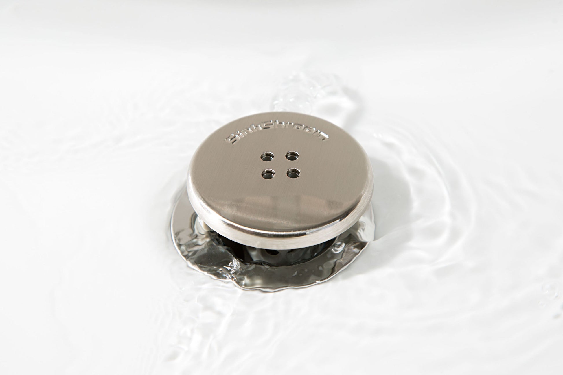 SinkShroom (Nickel Edition) The Hair Catcher That Prevents Clogged Bathroom Sink Drains Drain Protector Juka Innovations Corporation 