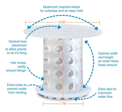 TubShroom® (Clear) The Hair Catcher That Prevents Clogged Tub Drains Drain Protector Juka Innovations Corporation 
