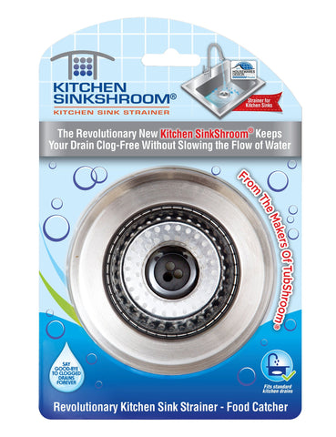 Kitchen SinkShroom (Stainless) Strainer with Built-in Anti-Clog Techno