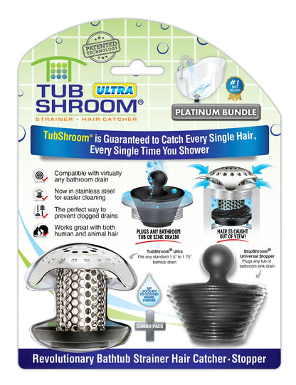 Ultimate Bundle: TubShroom® Ultra & Kitchen SinkShroom® & StopShroom® Plug Drain Protector Juka Innovations Corporation 